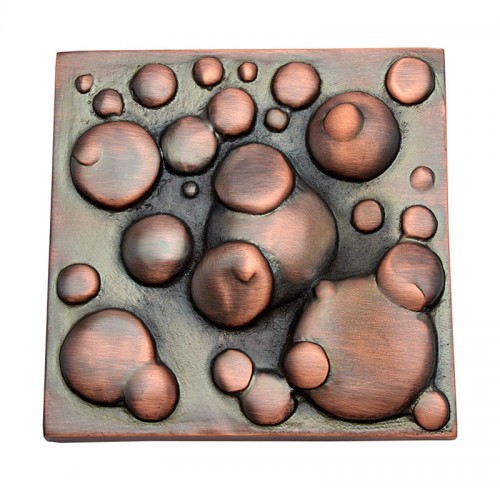4" "Water Bubbles" Brass Wall Tiles 